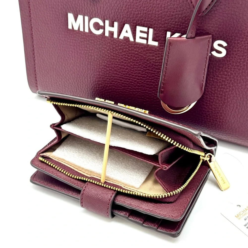 Michael Kors Mirella Small Logo Crossbody Bag & Matching Bifold Wallet Ox Blood
